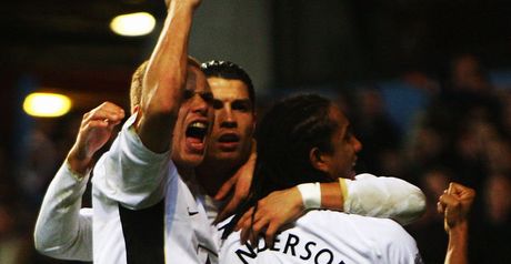 United celebrate Ronaldo's winner