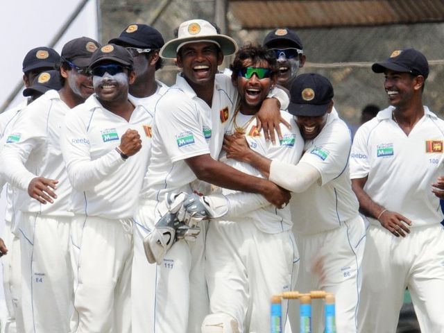 Sri Lanka celebrate.