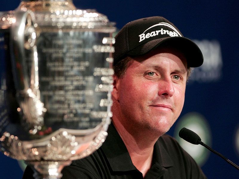 Phil Mickelson won his second major in as many years with the USPGA Championship title at Baltusrol Golf Club in 2005.