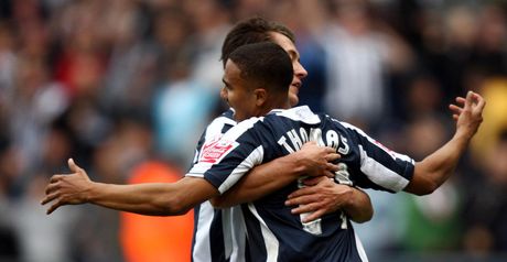 West Brom celebrate Thomas' opener