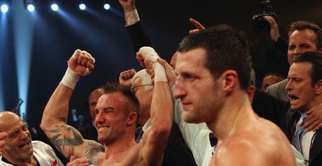 Mikkel Kessler celebrates his victory over Carl Froch in 2010