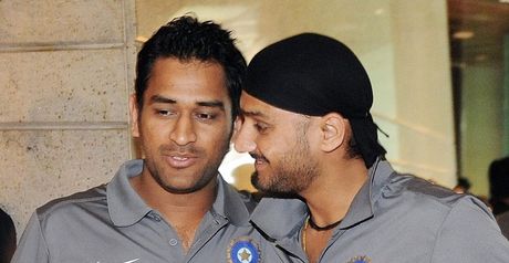 Admiration: Dhoni (left) and Harbhajan