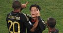 Ozil: Celebrates his winning goal