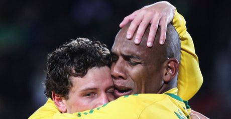 Elano: Embraces Maicon, Brazil's other goalscorer