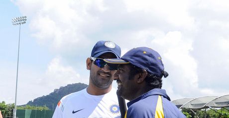 Friendship: Dhoni (left) and Muralitharan