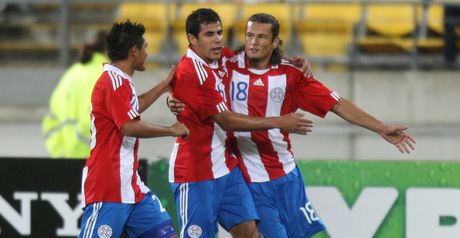 Valdez celebrates his opener for Paraguay