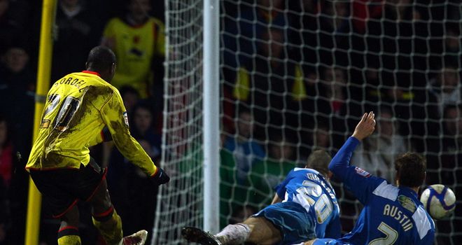 Sordell (left): Nets one of his goals