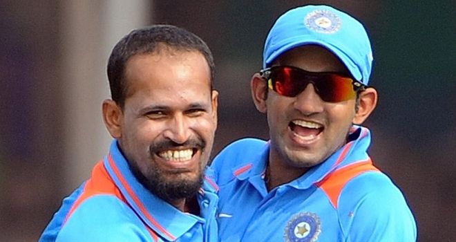 Pathan (L) and Gambhir will play for the Kolkata Knight Riders
