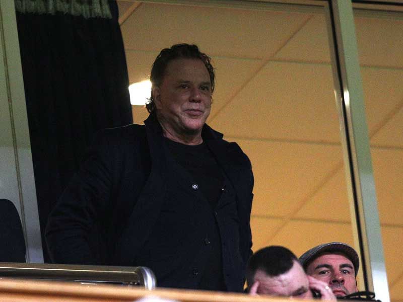 Mickey Rourke was an interested spectator - he is set to play Gareth Thomas in a film about the dual-code international's life.