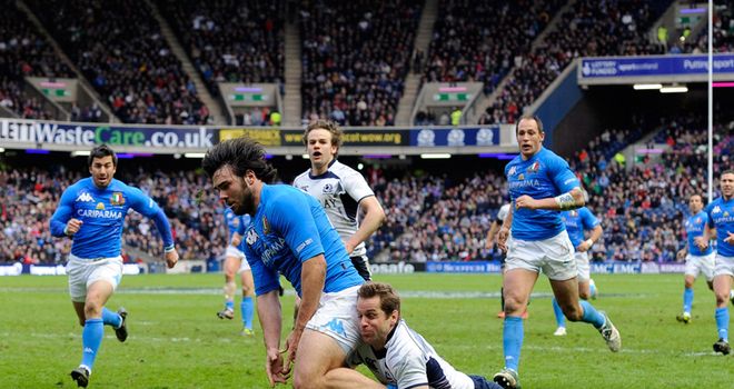 Last line of defence: Paterson denies McLean a try at Murrayfield