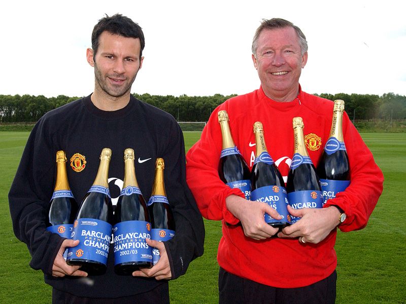 Giggs and Ferguson get ready to celebrate