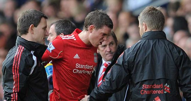 Agger: Fresh injury setback for the Liverpool defender who is ruled out for a month