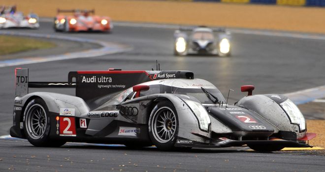 Audi triumph: The winning R18 TDI of Andre Lotterer, Marcel Fassler and Benoit Treluyer