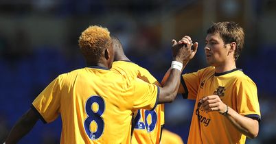 Saha: Celebrates goal