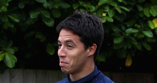 Nasri: City's latest new recruit after signing a four-year deal at the Etihad Stadium