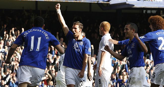 Apostolos Vellios: Greek striker celebrates after scoring against Wigan in the Premier League