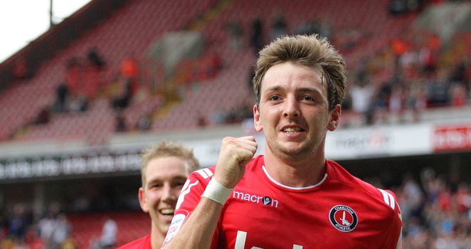 Stephens: Celebrates his goal for Charlton