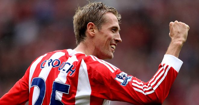 Crouch: Scored to rescue a 1-1 draw against Man Utd