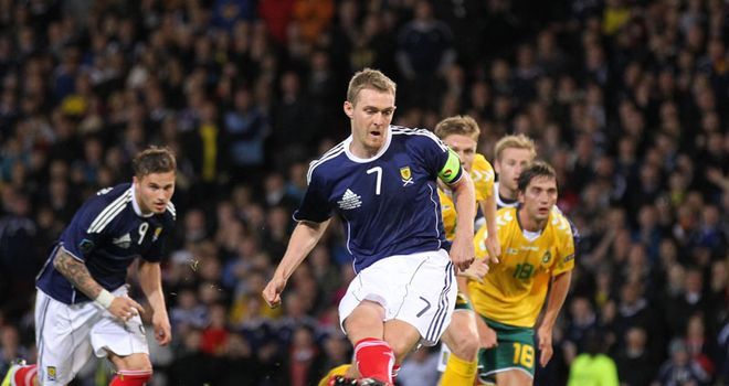 Fletcher: Saw his spot-kick saved, but Scotland recovered to pick up a 1-0 win