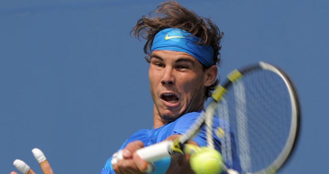 Nadal: safely through to the last 16 but he was tested at times by Nalbandian