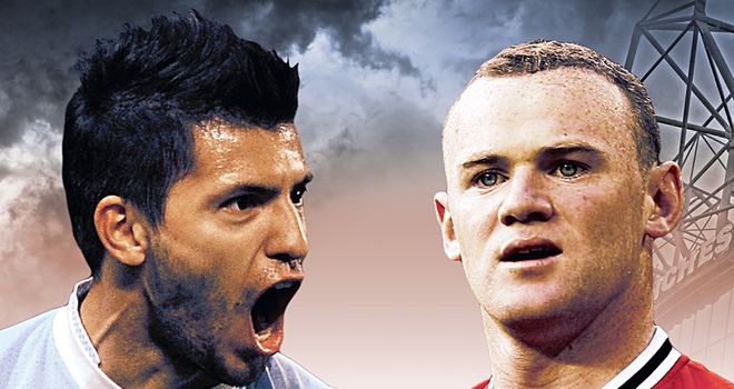 Aguero & Rooney: will go head to head on Monday Night Football