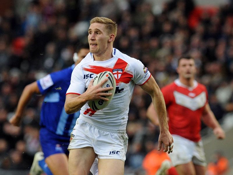 Sam Tomkins was in fine form, scoring four of England's eight tries - including the first two - in a 42-4 success.