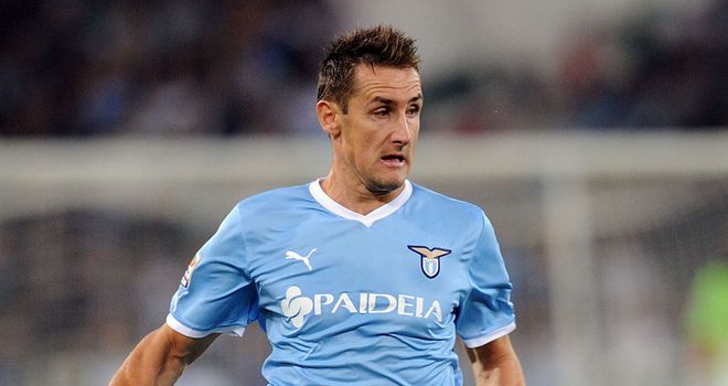 Miroslav Klose: Unlikely to return until late April due to a thigh injury