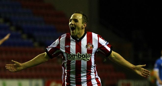 David Vaughan: Sunderland midfielder celebrates his goal against Wigan