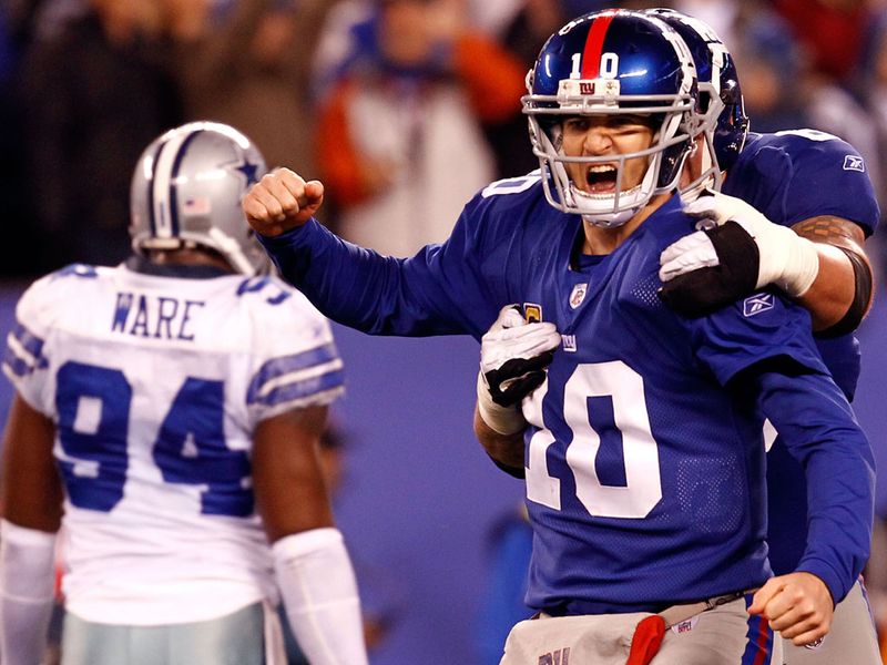 Eli Manning led the Giants to victory in their crucial game against Dallas.