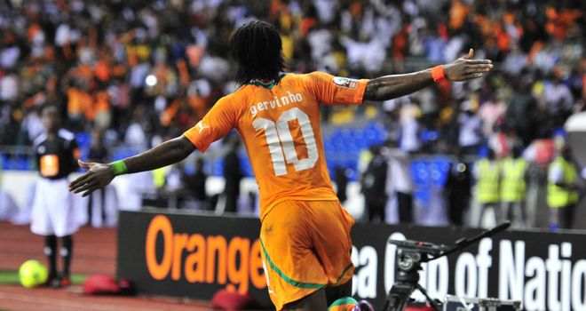 Gervinho: Celebrating taking Ivory Coast to the Africa Cup of Nations final