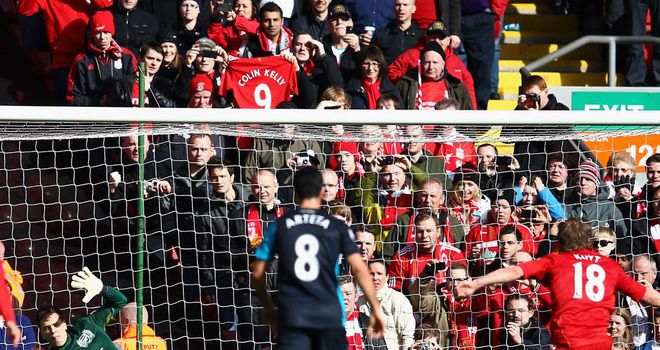 Dirk Kuyt: The striker missed a first half penalty in the 2-1 defeat against Arsenal on Saturday