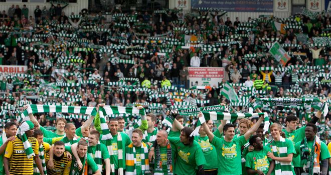 Celtic: Celebrating title at Rugby Park