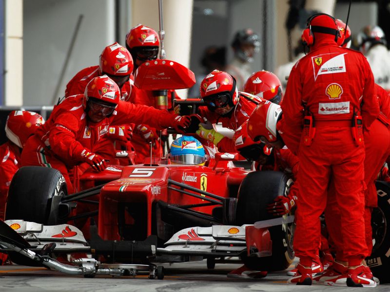 Ferrari were once again quick in the pit lane