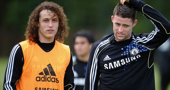 David Luiz and Gary Cahill: Duo featured in training for Chelsea on Tuesday