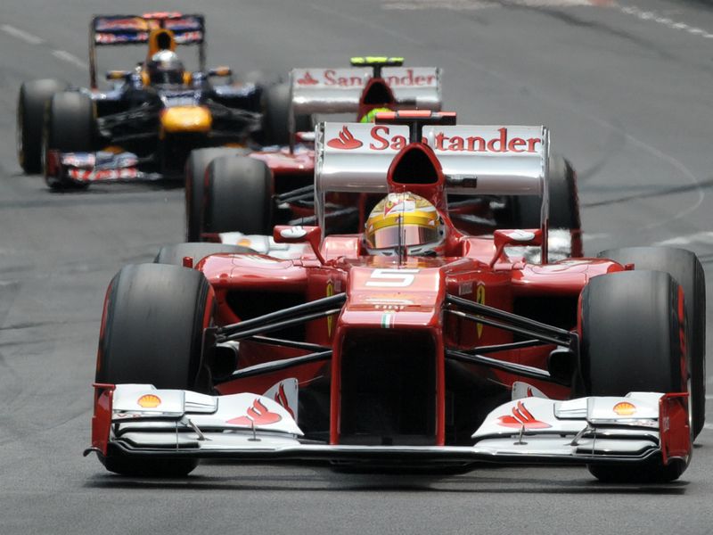 Fernando Alonso in the Ferrari