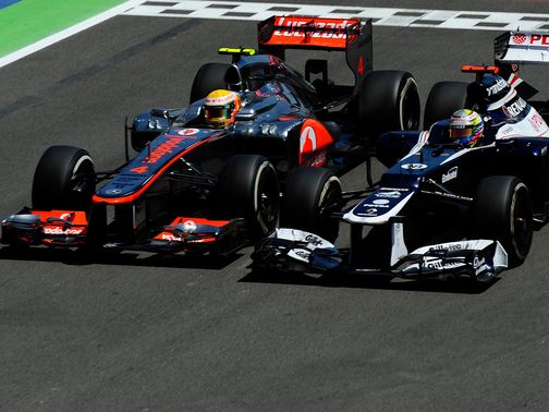 Lewis Hamilton and Pastor Maldonado collided in Valencia