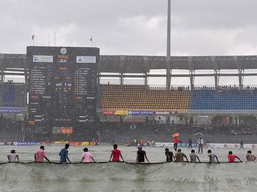 A gloomy scene in Colombo as the match was abandoned