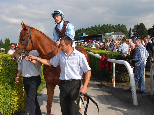 In the winner's enclosure at Tipperary racecourse