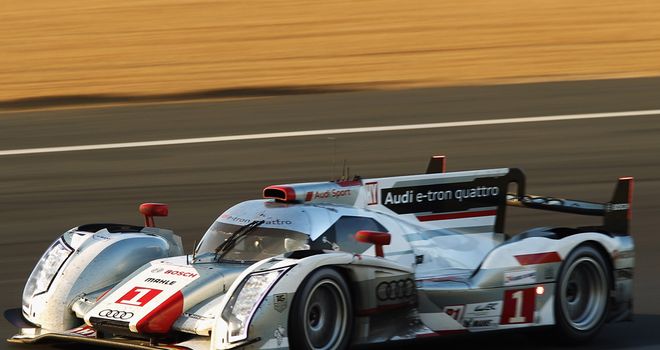 The winning Audi of Marcel Fassler, Andre Lotterer and Benoit Treluyer