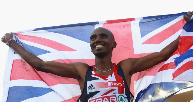 Mo Farah: Celebrates his victory in Helsinki