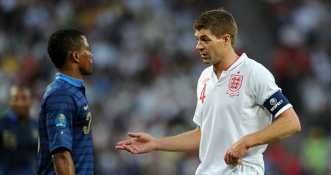 Patrice Evra: Felt it was difficult to find space against Steven Gerrard's England
