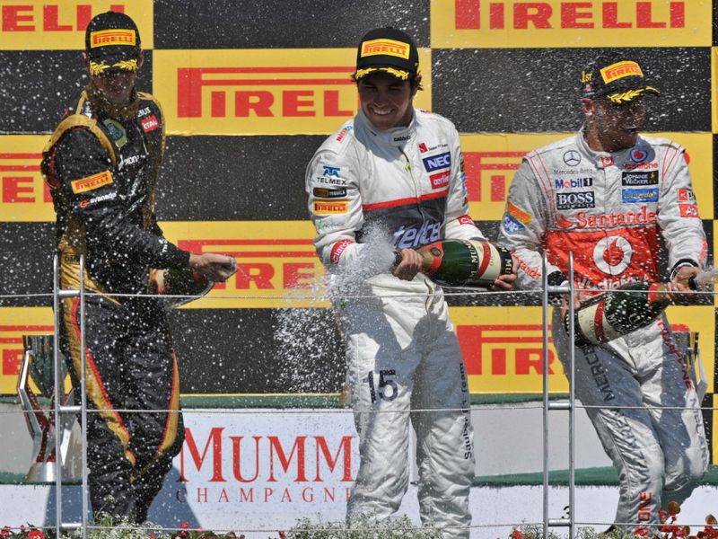 The podium celebrations
