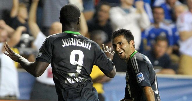 Eddie Johnson celebrates after his dramatic late winner against Chelsea