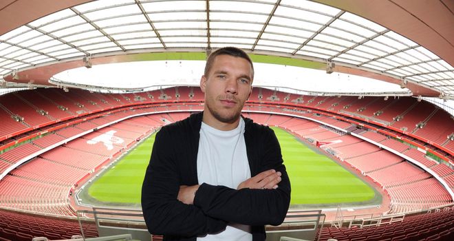 Lukas Podolski: Hoping to partner Robin van Persie in Arsenal's attack