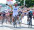 Danilo Napolitano: Italian gives the victory salute on stage two of the Tour de Wallonie