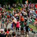 The crowds were out in force to cheer on the breakaway