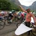 The fans were out in force to see the peloton race by