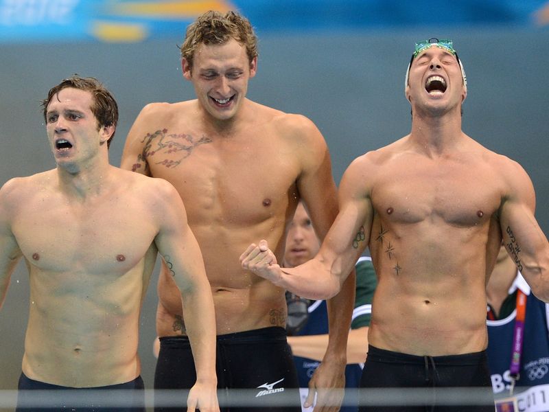 The French Men's relay team pull off a spectacular win to beat a USA team including Michael Phelps and Ryan Lochte to Gold in the 4 x 100m freestyle