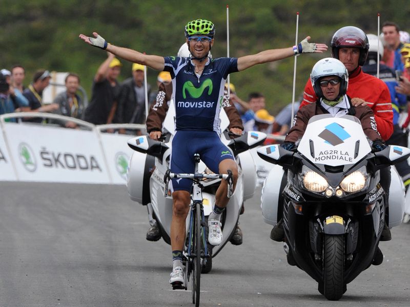 ...But Valverde held on at the finish to take the win by 19 seconds