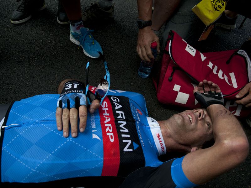 Millar was worn out from his exertions after the stage